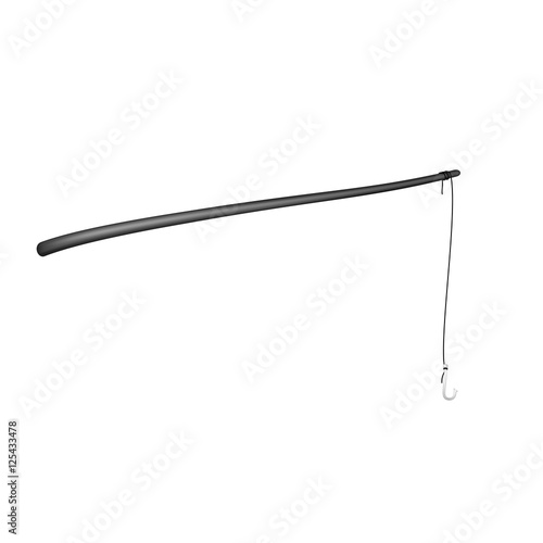 Vintage fishing rod in black design