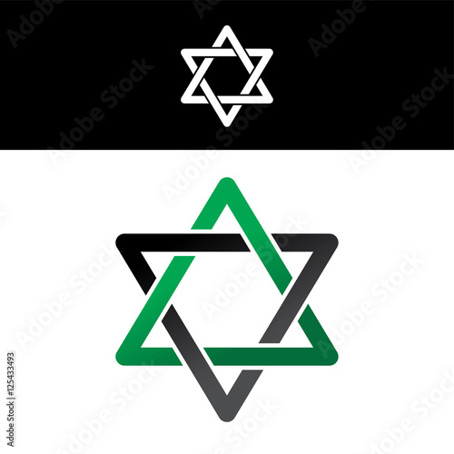 david star overlapped green black abstract floral concept logo logotype