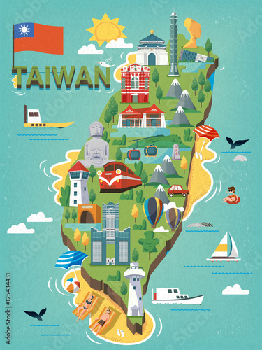 Taiwan travel map photo
