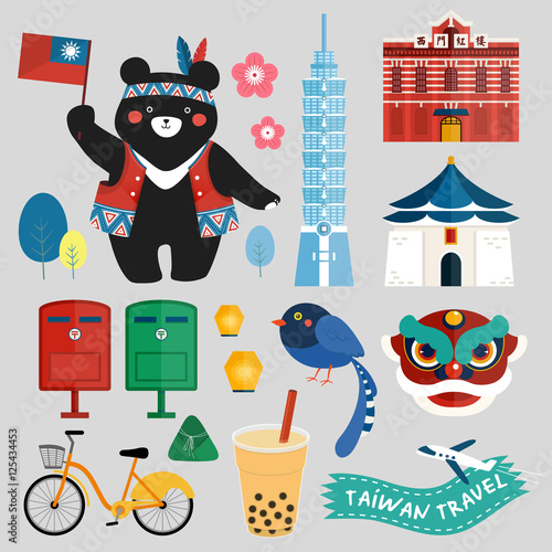 Taiwan symbols collection