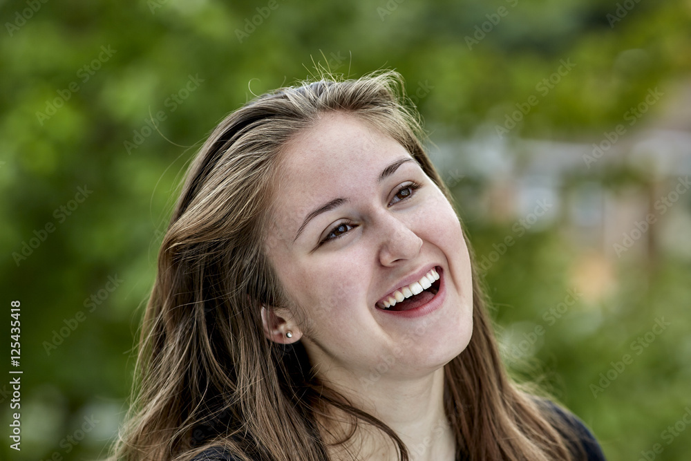 Cheerful Girl Laughing