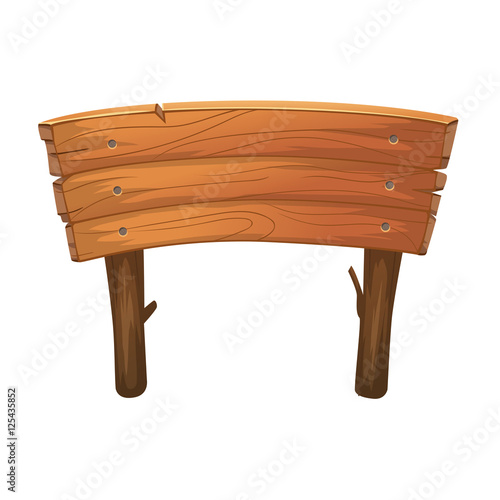 Wooden sign and board cartoon style