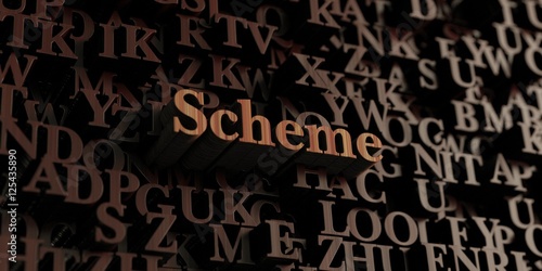 Scheme - Wooden 3D rendered letters/message. Can be used for an online banner ad or a print postcard.