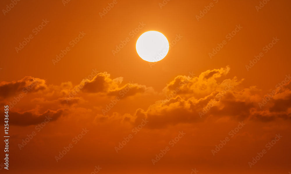 Sunset or sunrise with clouds background