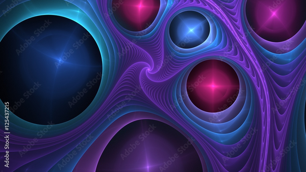 Abstract fractal color with bubbles, background