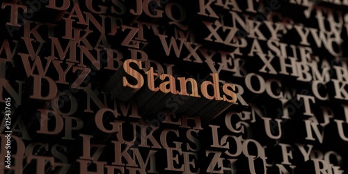 Stands - Wooden 3D rendered letters/message. Can be used for an online banner ad or a print postcard.