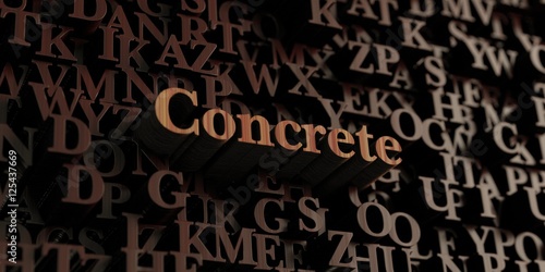 Concrete - Wooden 3D rendered letters/message. Can be used for an online banner ad or a print postcard.