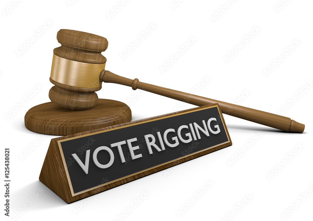 Vote rigging and election fraud law concept, 3D rendering