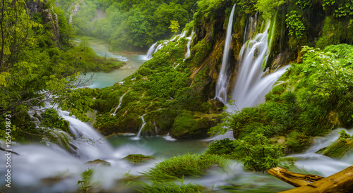 Waterfalls in Plitvice Lakes National Park  Croatia  
