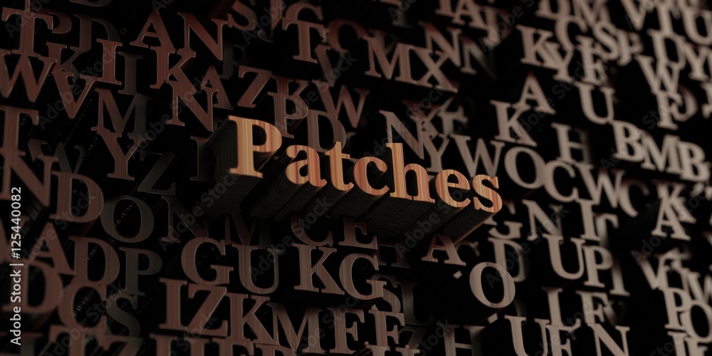 Patches - Wooden 3D rendered letters/message. Can be used for an online banner ad or a print postcard. Patches - Wooden 3D rendered letters/message. Can be used for an online banner ad or a print postcard.