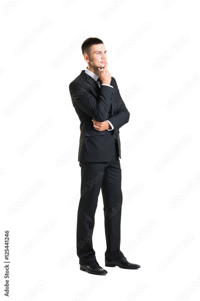Young and confident businessman on white Young and confident businessman on white
