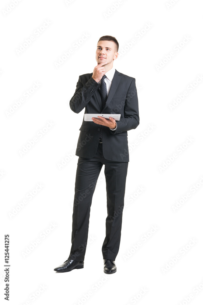 Young and confident businessman on white Young and confident businessman on white