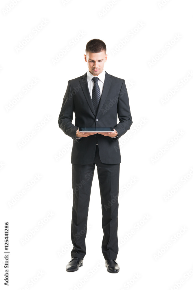 Young and confident businessman on white Young and confident businessman on white