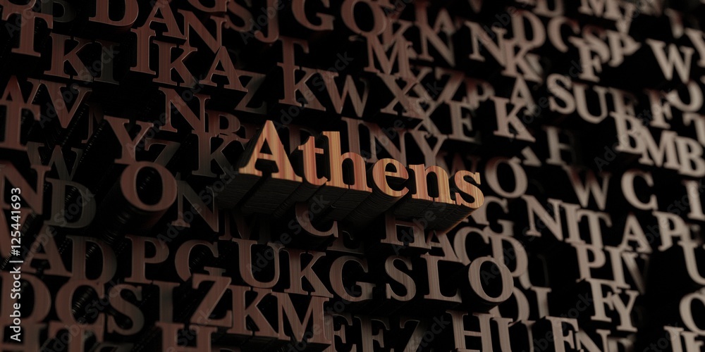 Athens - Wooden 3D rendered letters/message. Can be used for an online banner ad or a print postcard. Athens - Wooden 3D rendered letters/message. Can be used for an online banner ad or a print postcard.