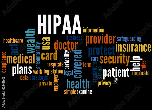 HIPAA, word cloud concept 3 photo