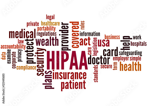 HIPAA, word cloud concept 4 photo