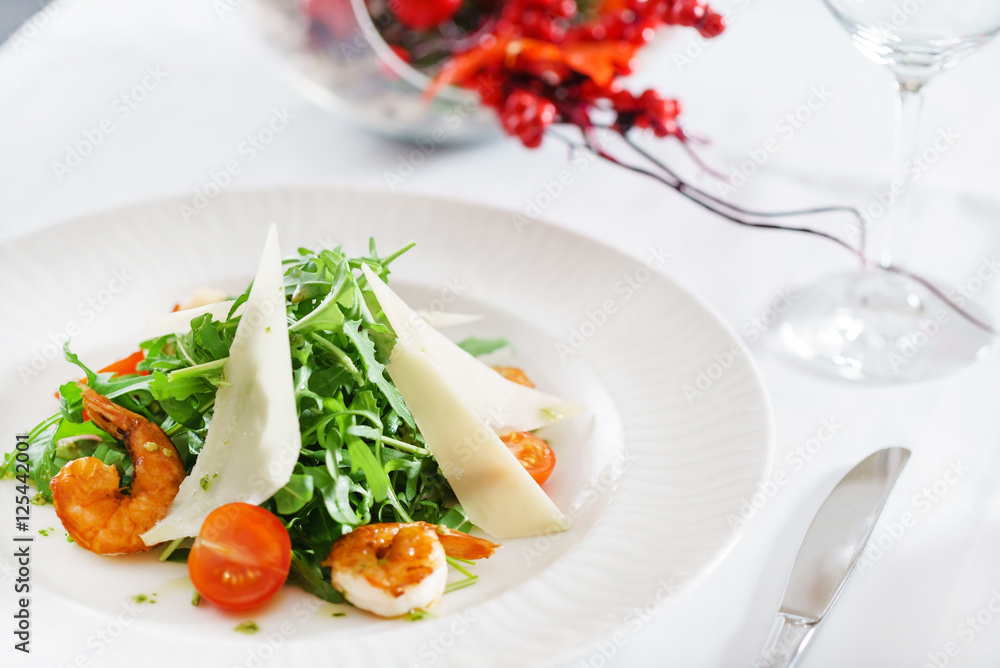 salad with shrimps and arugula salad with shrimps and arugula