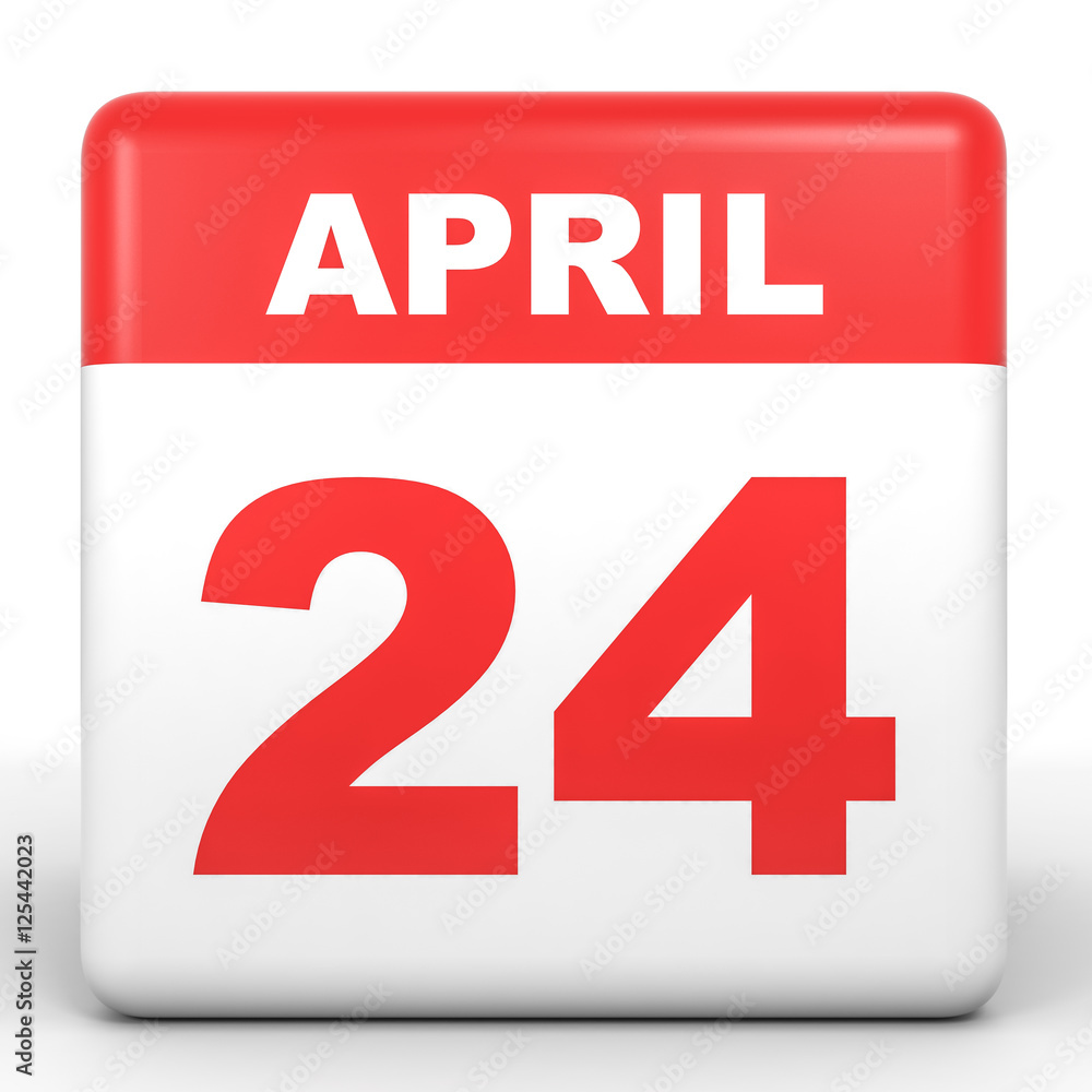 April 24. Calendar on white background. April 24. Calendar on white background.