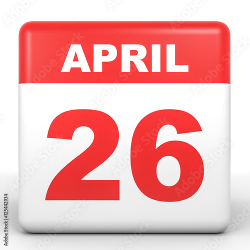 April 26. Calendar on white background.