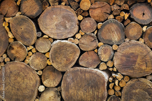 round teak wood stump background can use as wall paper