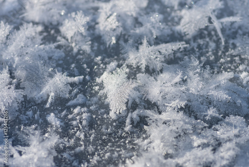 Winter hoarfrost, ice and snow, xmas background © fotolesnik