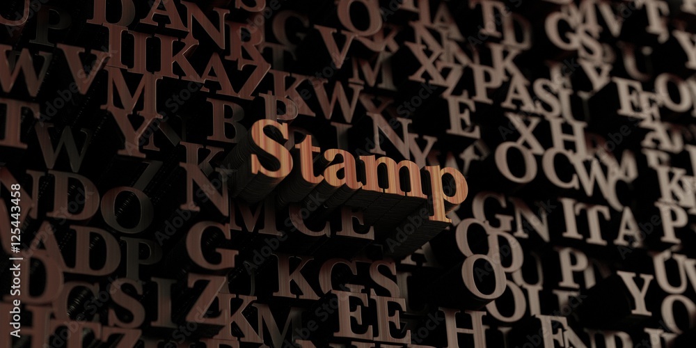 Stamp - Wooden 3D rendered letters/message.  Can be used for an online banner ad or a print postcard.