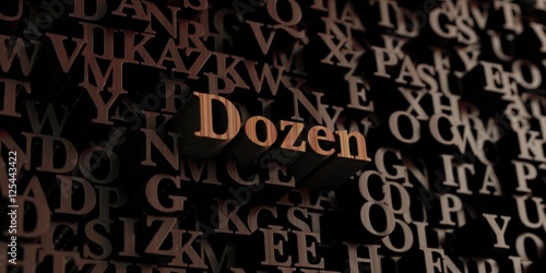 Dozen - Wooden 3D rendered letters/message. Can be used for an online banner ad or a print postcard.