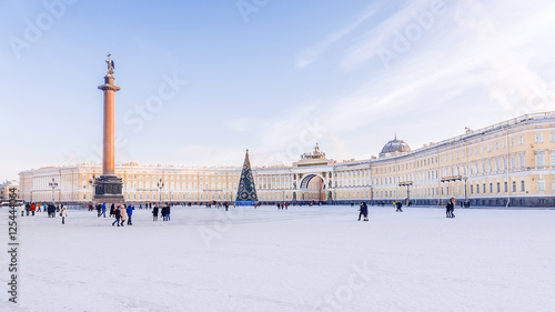 Obraz na płótnie Palace Square in St. Petersburg. General Staff building winter v w salonie