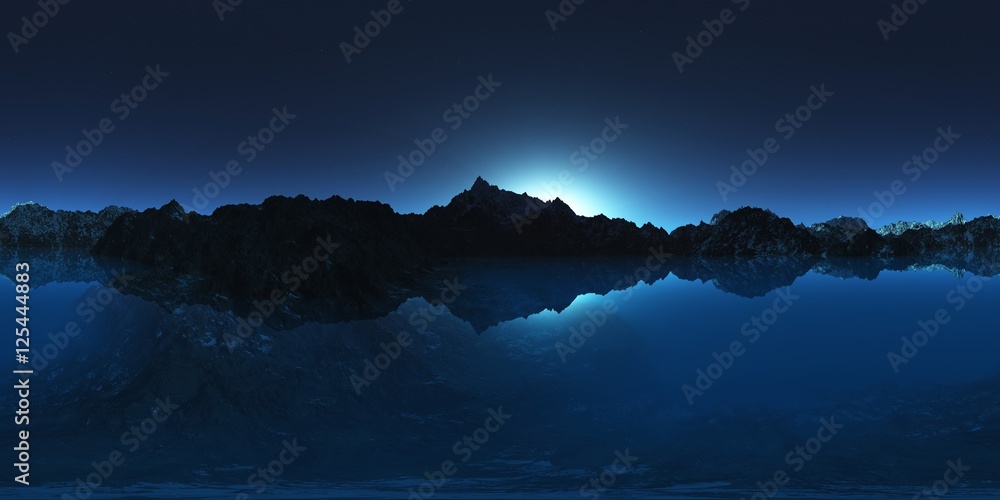 Obraz premium panorama of mountain lake. made with the one 360 degree lense ca