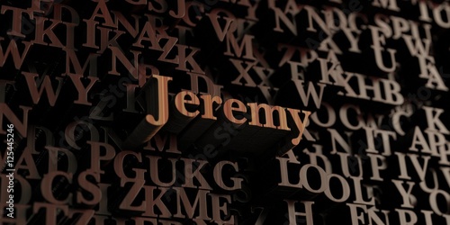 Jeremy - Wooden 3D rendered letters/message. Can be used for an online banner ad or a print postcard.