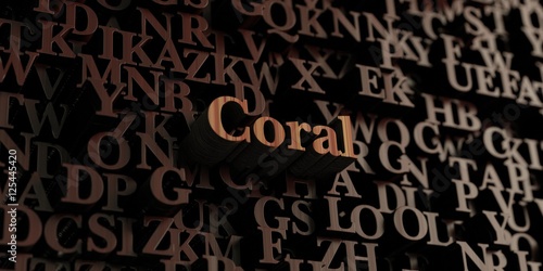 Coral - Wooden 3D rendered letters/message.  Can be used for an online banner ad or a print postcard.