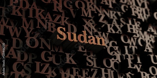 Sudan - Wooden 3D rendered letters/message.  Can be used for an online banner ad or a print postcard.