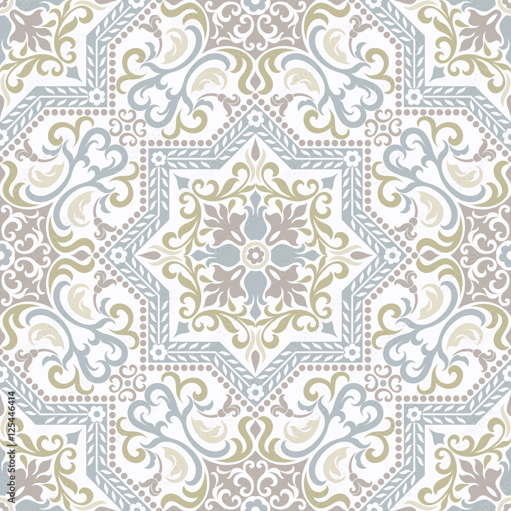 Seamless background of blue and green color in the style of baroque Seamless background of blue and green color in the style of baroque