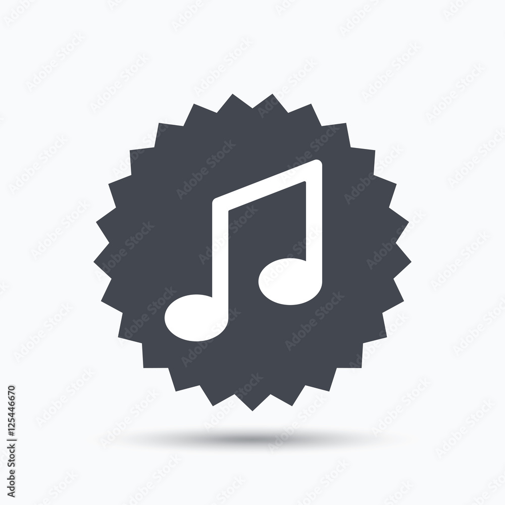 Music icon. Musical note sign.