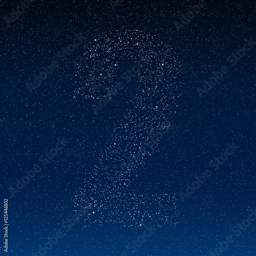 Vector abstract alphabet of stars. The starry sky.