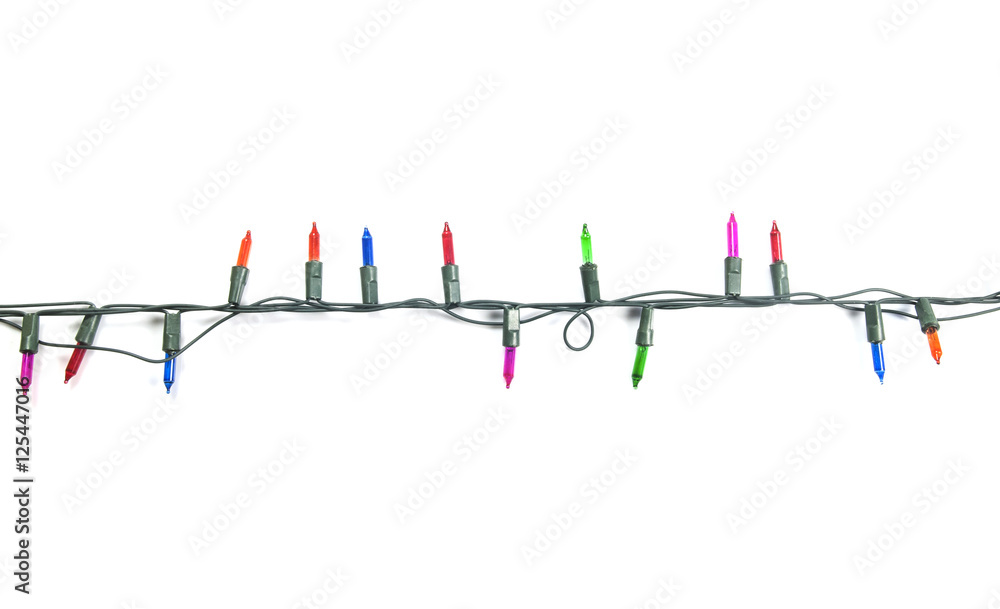 Christmas lights isolated on white background Christmas lights isolated on white background