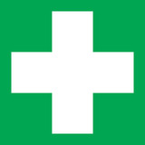 Znak ikona piktogram pierwsza pomoc medyczna, oznakowanie apteczki
