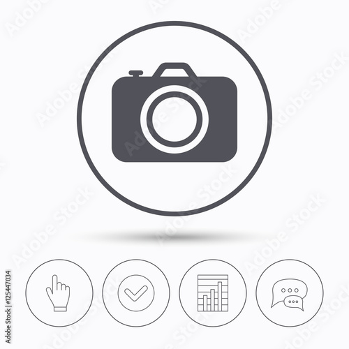Camera icon. Professional photocamera sign.