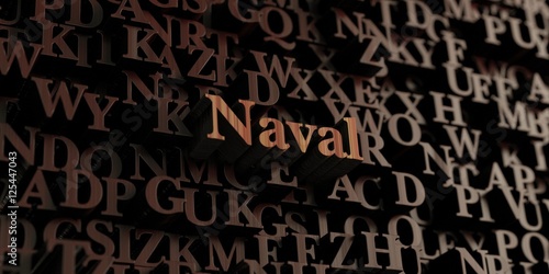 Naval - Wooden 3D rendered letters/message. Can be used for an online banner ad or a print postcard.