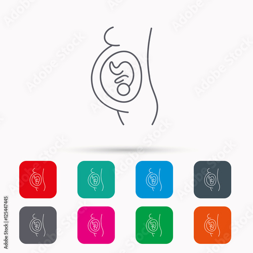 Pregnancy icon. Medical genecology sign. photo