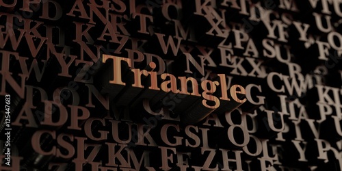Triangle - Wooden 3D rendered letters/message. Can be used for an online banner ad or a print postcard.