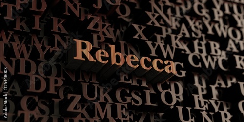 Rebecca - Wooden 3D rendered letters/message.  Can be used for an online banner ad or a print postcard. photo