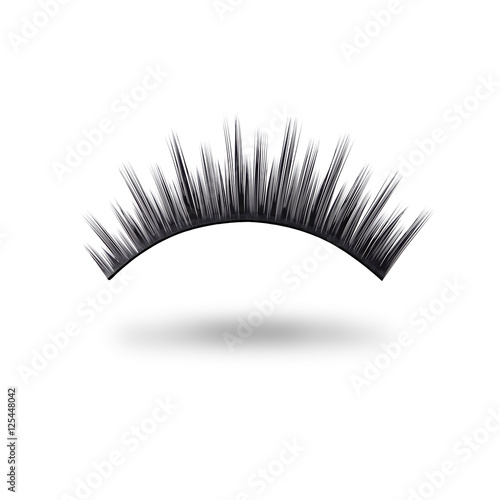 Close up a New false Eyelashes for woman eyes isolated on white background with copy space