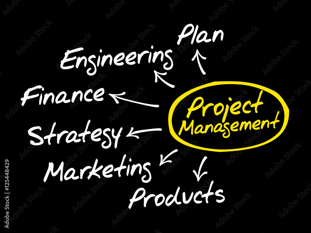 Obraz premium Project management mind map, business concept