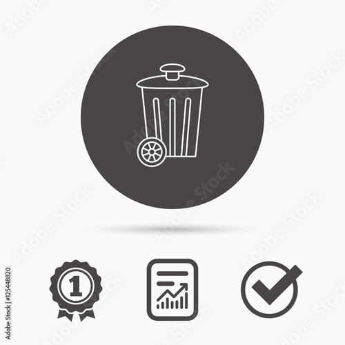 Recycle bin icon. Trash container sign.