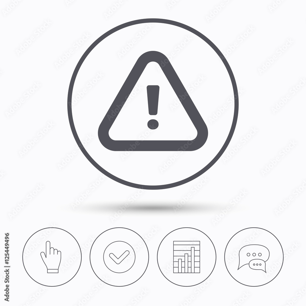 Warning icon. Attention exclamation sign. Warning icon. Attention exclamation sign.