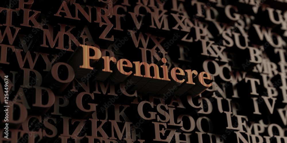 Premiere - Wooden 3D rendered letters/message. Can be used for an online banner ad or a print postcard. Premiere - Wooden 3D rendered letters/message. Can be used for an online banner ad or a print postcard.