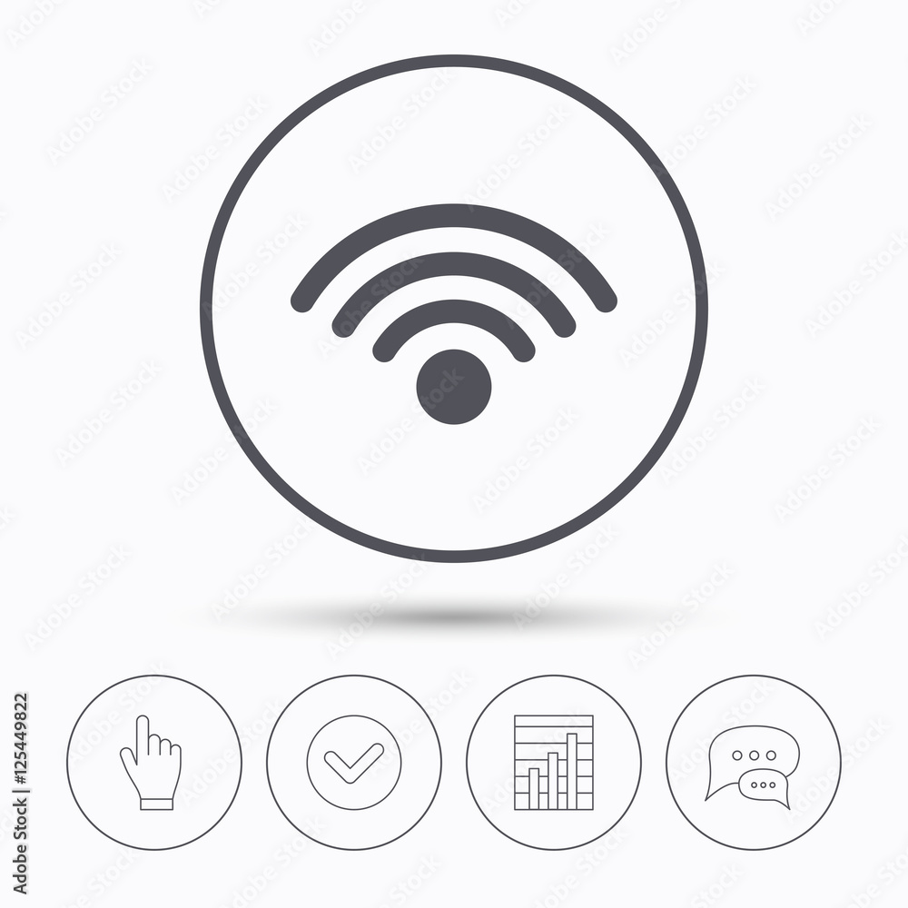 Wifi icon. Wireless internet sign. Wifi icon. Wireless internet sign.