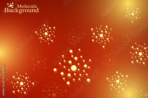 Structure molecule atom dna and communication background. Concept of neurons. Connected lines with dots. Illusion nervous system. Medical scientific illustration backdrop.