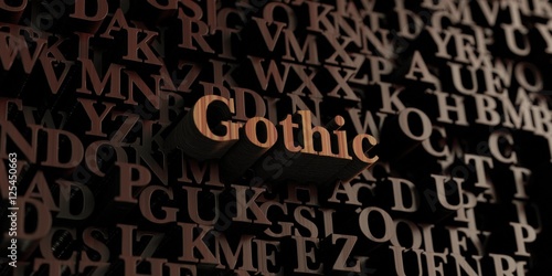 Gothic - Wooden 3D rendered letters/message. Can be used for an online banner ad or a print postcard.